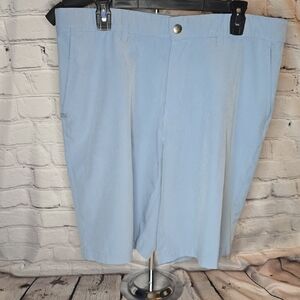 Adidas Men's Light Blue Flat Front Shorts, Sz 36